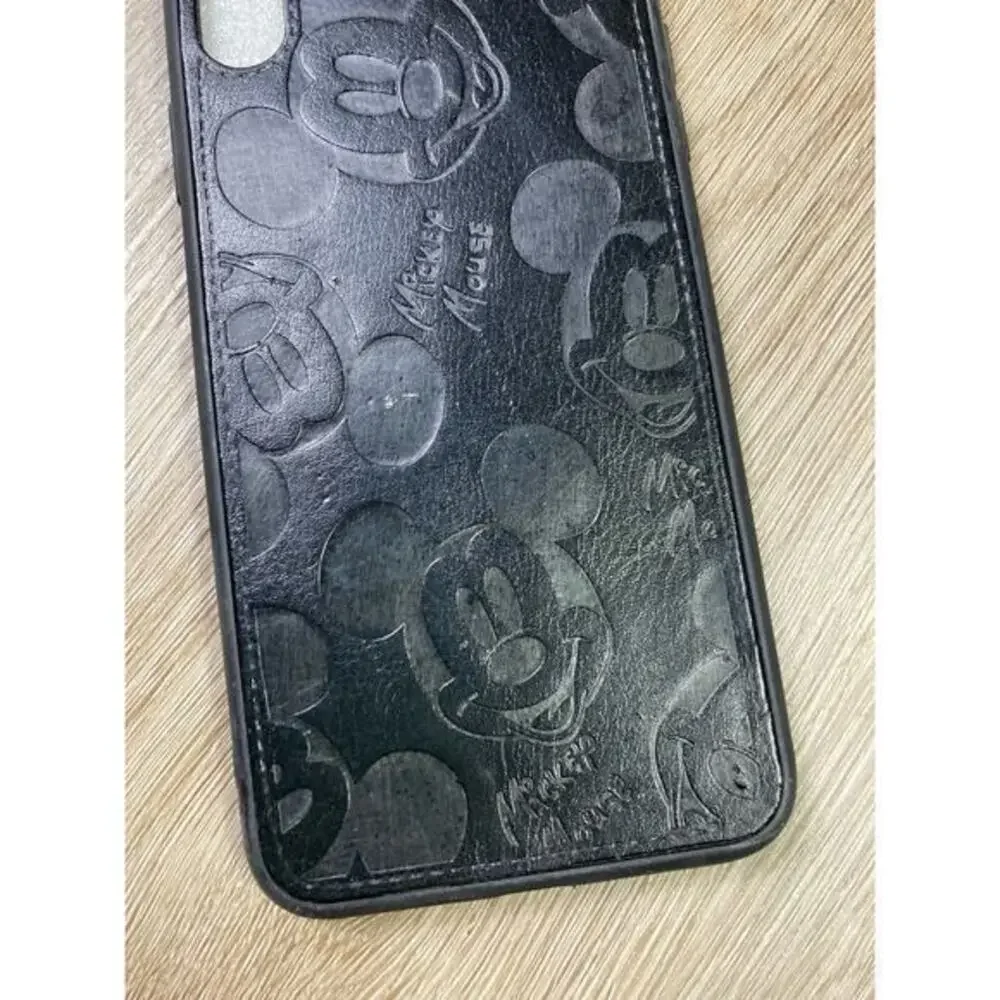 MC Fashion Mickey Mouse Black Faux Leather‎ iPhone X Case Accessory